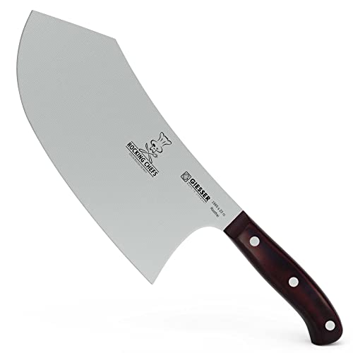 Giesser seit 1776 - Made in Germany - Hackbeil 22 cm Rocking Chefs, PremiumCut Butcher No 1, Hackmesser, Micarta, rot, genietet, rostfrei, deutsches Grillmesser scharf von Giesser