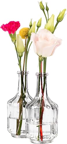Giessle® Vintage Mini Rillen-Vasen (gewählte Menge: 15) Blumenvase Set Vasen Tischvase Blumenväschen Väschen aus Glas von GIESSLE