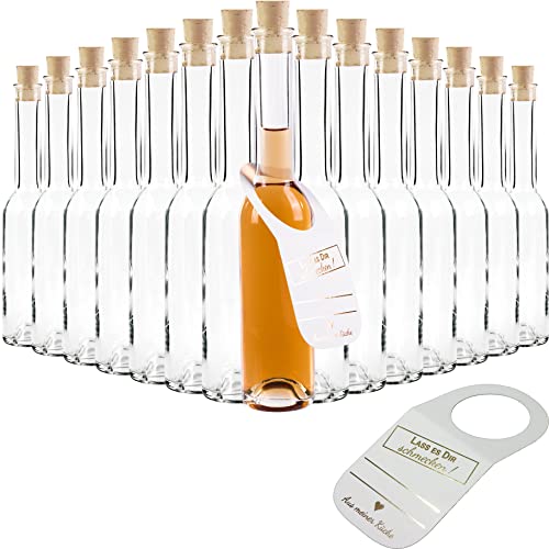 GIESSLE 15 Stück 200ml leere Flaschen zum befüllen Likörflasche Glasflasche mit Naturkork klein von GIESSLE