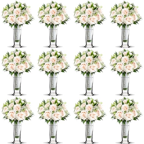 Giessle® 12 Stück Trompetenvasen Tischvase Blumenvase Väschen Set Feier Hochzeit Geburtstag von GIESSLE