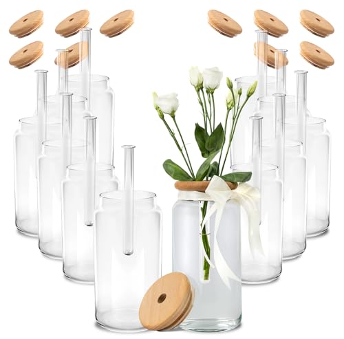Giessle® 12 Stück personalisierbare Vasen, Tischvasen Blumenvase Glasvasen Hochzeitsdeko Set von GIESSLE