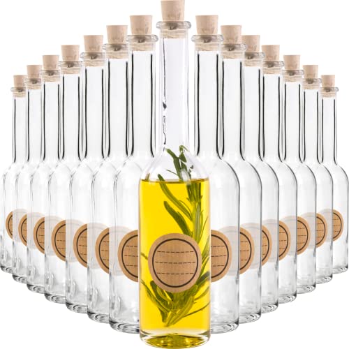 GIESSLE® 15 Stück 100ml 19cm kleine Flaschen zum Befüllen Essig Öl Likörflasche Glasflasche leer von GIESSLE