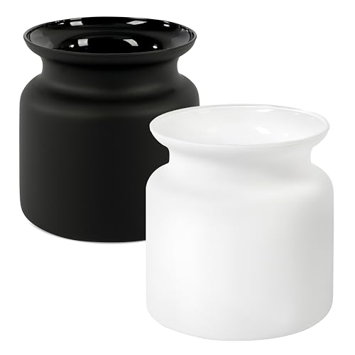 Giessle® 2er Set mittelgroße Vasen Black & White in weiß und schwarz matt Tischvase Tischdeko Blumenvase Deko Glasvase von GIESSLE