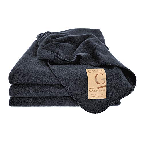 GIESSWEIN Wolldecke Marie - Wohndecken Kuscheldecken warm [190 x 145 cm] - Lammfelldecke - Dicke Wolldecke Schurwolle - Sofadecke XXL Couchdecke Überwurf - Tagesdecke - Blanket - Kuscheldecke Outdoor von GIESSWEIN