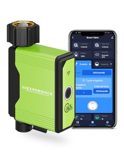 Bluetooth Smart Gartenbewässerungstimer mit integriertem Turbinen-Wasserzähler, bis zu 10 programmierbare Bluetooth Smart Gartenbewässerungstimer mit integriertem Turbinen-Wasserzähler, bis zu 10 programmierbare von GIEXSMART