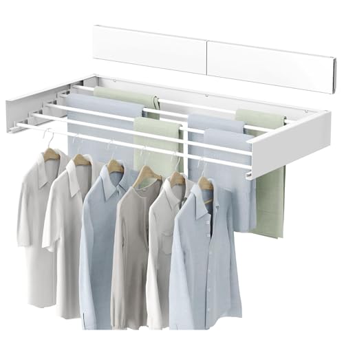 GIFALPXO 80cm, Wäscheständer Einziehbare Wandhalterung, Ausklappbarer Trockner Mit 5 Rostabichten, Robuster Wäscheständer Für Den Innen- Und Außenbereich GIFALPXO 80cm, Wäscheständer Einziehbare Wandhalterung, Ausklappbarer Trockner Mit 5 Rostabichten, Robuster Wäscheständer Für Den Innen- Und Außenbereich von GIFALPXO