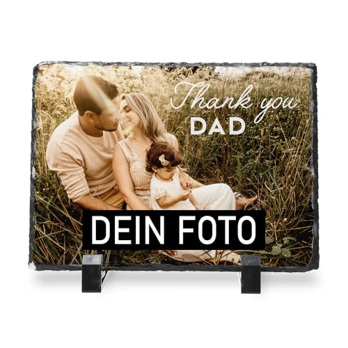 GIFART Schiefertafel mit Foto und Texten - Personalisiert Schieferplatte mit eigenem Bild - Geschenke für Frauen & Männer (20x30 cm) von GIFART