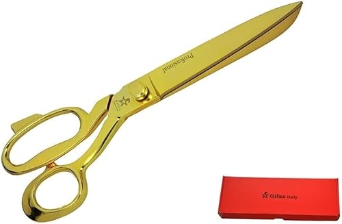 Gifaz Goldene Scheren für Einweihungen und Zeremonien - Scherenschnitt, Gehärtete Stahlscheren mit vernickelter und vollständig vergoldeter Oberfläche 300 mm Made in Italy (26 cm) von GIFAZ