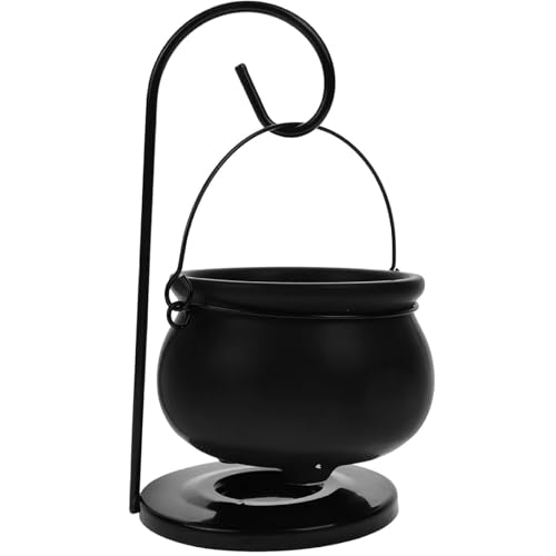 GIFRAN Hängender Kessel Ölbrenner Ätherische Öle Und Düfte Duftschmelzer Schwarzer Wachsschmelzbrenner Aromakessel-Diffusor Mit Halter Kessel Aromatherapie Ornament for Spa Yoga Meditation Zuhause von GIFRAN