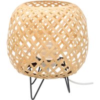 Lampe aus Bambus gewebt oval Tischlampe, 20 x 23 cm von GIFT DECOR