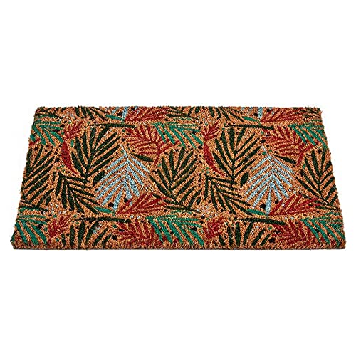 GIFTDECOR Fußmatte, Kokosfaser, Tropische Blätter, zur Verschönerung Ihrer Haustür, Größe: 40 x 60 cm, Badteppiche, Mehrfarbig, Nicht anwendbar von GIFTDECOR