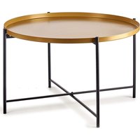 Tiefer Kaffeetisch mit goldener Tischplatte, ø 76,5 cm von GIFTDECOR