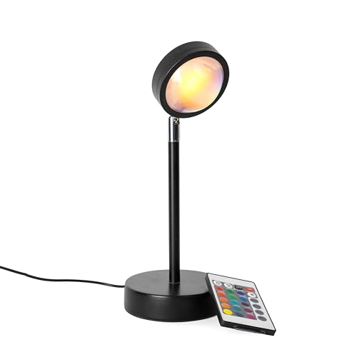 GIFTMARKET - Schwarze Sunset-Lampe mit 16 einstellbaren Farben. Sonnenuntergangseffekt und entspannendes LED-Licht. Dekorative Lampe und Geschenkidee mit USB-Kabel. Maße: 26,5 cm x 10 cm von GIFTMARKET