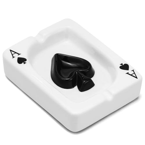 Keramik-Aschenbecher, Pik-Ass-Design, Geschenk von GIFTORCH