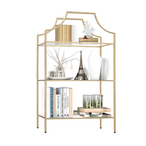 GIFTTROVE Bücherregal mit 3 Etagen, Metall-Bücherregal zur Aufbewahrung, Bücherregal, modernes offenes Bücherregal für Schlafzimmer, Wohnzimmer, Glas-Büro-Organisationsregal, 105 x 66 x 33 cm GIFTTROVE Bücherregal mit 3 Etagen, Metall-Bücherregal zur Aufbewahrung, Bücherregal, modernes offenes Bücherregal für Schlafzimmer, Wohnzimmer, Glas-Büro-Organisationsregal, 105 x 66 x 33 cm von GIFTTROVE