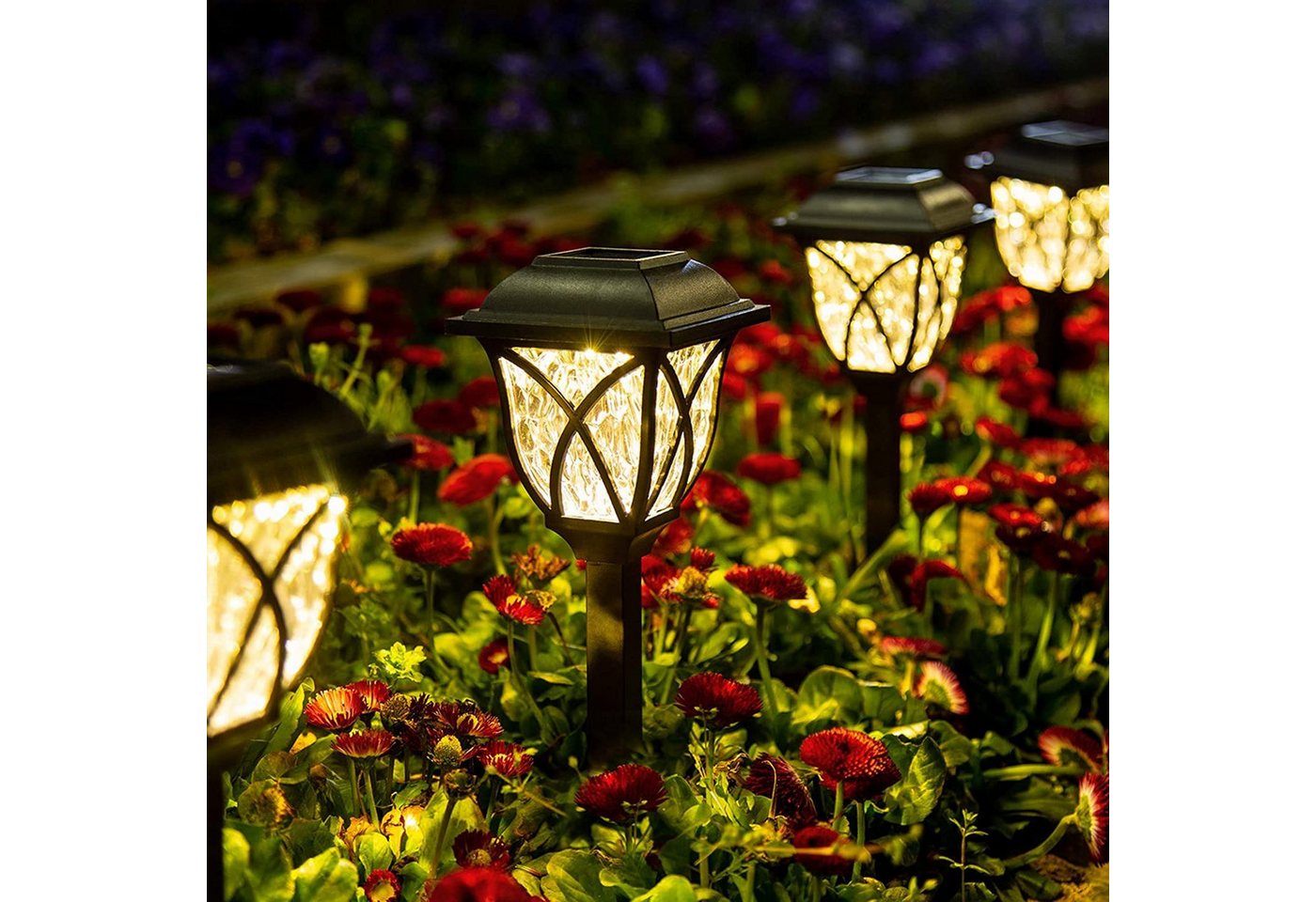 GIGALUMI LED Gartenleuchte, LED fest integriert, Warmweiß, solarbetriebene Weglichter, für Garten, Terasse, Landschaft, Gehweg, Warmweiß von GIGALUMI