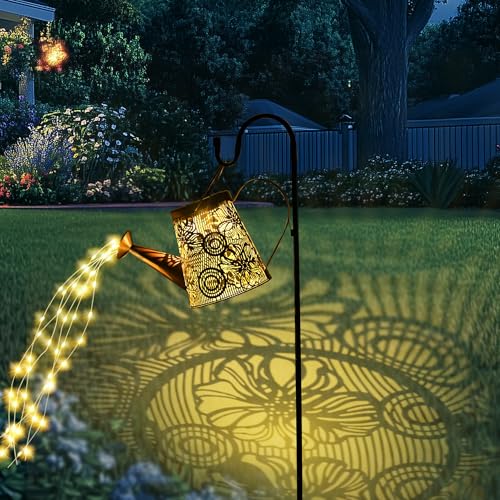 GIGALUMI Solar-Gießkannen-Lichter für den Außenbereich, solarbetriebene Gartendekoration, wasserdicht, Solar-Gartenlaterne mit Halterung für Hof, Rasen, Weg-Dekorationen von GIGALUMI