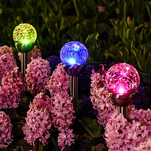 GIGALUMI Solarlampen für außen Garten, Solarleuchten Gartenleuchten Deko, 3 Stück LED Farbwechsel Glaskugel, Wasserdicht Solar licht für außen, Garten, Balkon, Terrasse, Wege, Blumen GIGALUMI Solarlampen für außen Garten, Solarleuchten Gartenleuchten Deko, 3 Stück LED Farbwechsel Glaskugel, Wasserdicht Solar licht für außen, Garten, Balkon, Terrasse, Wege, Blumen von GIGALUMI