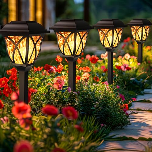 GIGALUMI Solarlampen für außen, 6 Stück LED Solar Gartenleuchten, solarbetriebene Lichter für Garten, Terrasse, Balkon, Landschaft, Gehweg, Pfad (Flackernde Flamme) GIGALUMI Solarlampen für außen, 6 Stück LED Solar Gartenleuchten, solarbetriebene Lichter für Garten, Terrasse, Balkon, Landschaft, Gehweg, Pfad (Flackernde Flamme) von GIGALUMI