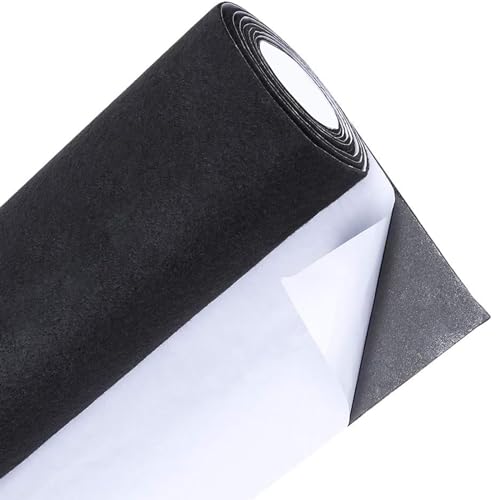 GIGIIS Filz Selbstklebend Schwarz 40 x 200cm Klebriger Filz Mehrzweckklebstoff 2mm Dick Filzgleiter Selbstklebender Filzstoff für Box Liner Cup Mat Bilderrahmen Stuhlbein Tischbeine von GIGIIS