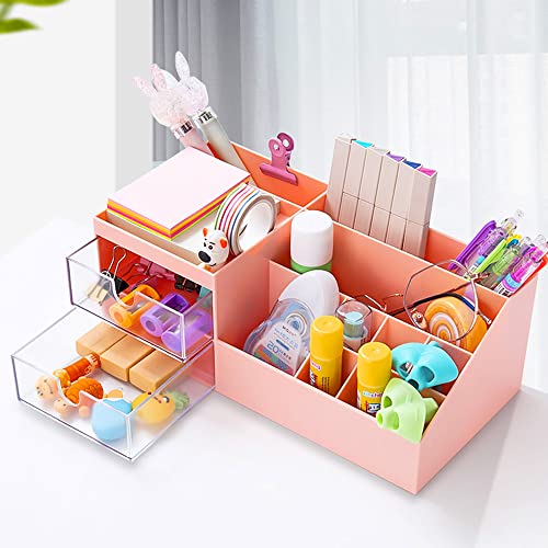 GIGIIS Makeup Organiser with Drawers, Kosmetik Organizer Rosa Makeup Storage Schmink Organizer mit Schubladen für Kommode Badezimmer Schreibtisch-Organizer von GIGIIS