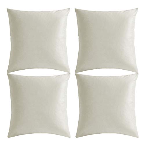 GIGIZAZA Kissenbezüge, 40 x 40 cm 4 Stück weißer Samt-Kissenbezug, quadratisch, weich, für Schlafzimmer, Wohnzimmer von GIGIZAZA