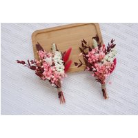 Mini Trockenblumenstrauß | Kleines Milchflaschengesteck Tischdekoration Briefkasten Geschenk Pampas Boutonniere| Boho Torte Blumen von GIGkelly