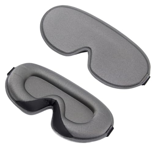GIJMZY Augenklappe Seiden 3D Memory Foam Seide Schlafmaske Augenklappen for Augen Reise Schatten Abdeckung Ruhe Entspannen Schlafen Augenbinde Augenabdeckung Schlafmittel(A-Gray(Silk Mask)) von GIJMZY