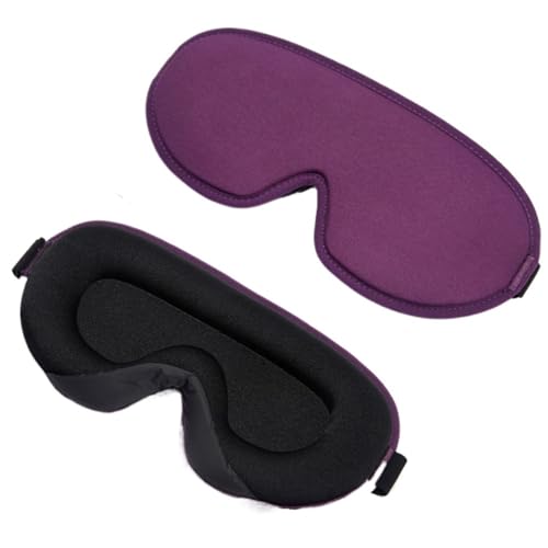 GIJMZY Augenklappe Seiden 3D Memory Foam Seide Schlafmaske Augenklappen for Augen Reise Schatten Abdeckung Ruhe Entspannen Schlafen Augenbinde Augenabdeckung Schlafmittel(A-Purple(Silk Mask)) von GIJMZY