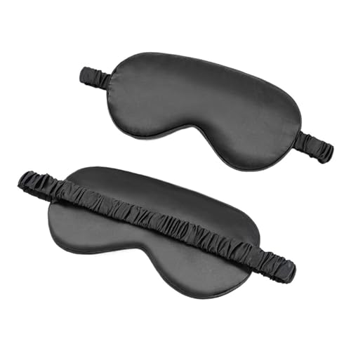 GIJMZY Augenklappe Seiden Schlafmaske Seide Augen Nachtmaske Schlafpflaster Augenabdeckung Sortieren Patches for Frauen Augenbinde Gesundheit Atmung Entspannen Nickerchen Verband(Black Mask) von GIJMZY