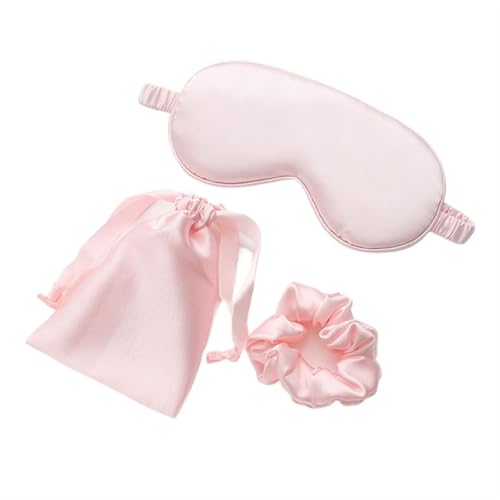 GIJMZY Augenklappe Seiden Schlafmaske Seide Augen Nachtmaske Schlafpflaster Augenabdeckung Sortieren Patches for Frauen Augenbinde Gesundheit Atmung Entspannen Nickerchen Verband(LightPink 3Pcs) von GIJMZY