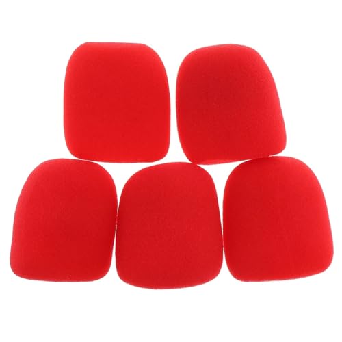 GIJMZY Mikrofonabdeckung 5 stücke Universal Verdickte Waschbar Und Atmungsaktive Mikrofon Zubehör Schaum Abdeckung Handheld Mikrofon Abdeckung(Red 5 pcs) von GIJMZY