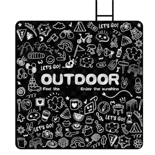 GIJMZY Picknickdecke Stilisierte Picknickmatte, 2x2 Tragbare Feuchtigkeitsbeständige Campingmatte Mit Verdickter Aluminiumfolienbasis, Maschinenwaschbare Lazy Beach-Matte(Color3) von GIJMZY
