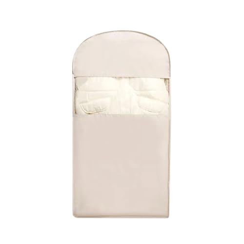 Kleidersack Platzsparender Kleidersack For Aufhängen Mit Selbstkomprimierendem Reißverschluss, Platzsparender Schrank-Organizer, Staubschutzhülle(Beige M) von GIJMZY