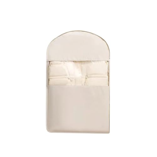 Kleidersack Platzsparender Kleidersack For Aufhängen Mit Selbstkomprimierendem Reißverschluss, Platzsparender Schrank-Organizer, Staubschutzhülle(Beige S) von GIJMZY