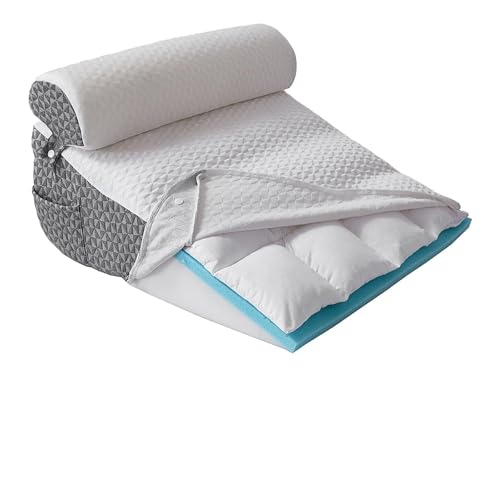 Memory Foam Kissen Memory-Schaum-Kissen, orthopädisches keilförmiges Kissen, Luftschicht-Memory-Schaum-Dreieckskissen zur Körperunterstützung nach Operationen, saurem Reflux, Schnarchen(Pillow with He von GIJMZY