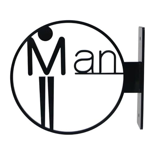 WC Schild Geschnitztes WC-Schild An Der Wand Befestigte Toiletten-Beschilderungsplatte, Buchstaben-Symbolplatte, Plakettenkarte(Black) von GIJMZY