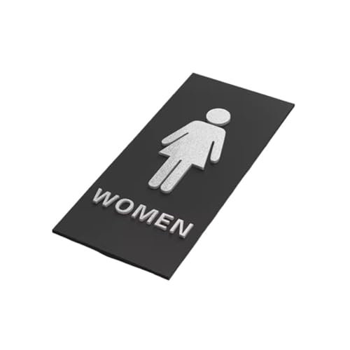 WC Schild Schwarzes Toilettenschild, Hinweisschild for Männer und Frauen, Toilettenschilder, Türaufkleber, Türschild, kreative Beschilderung(WOMEN) von GIJMZY