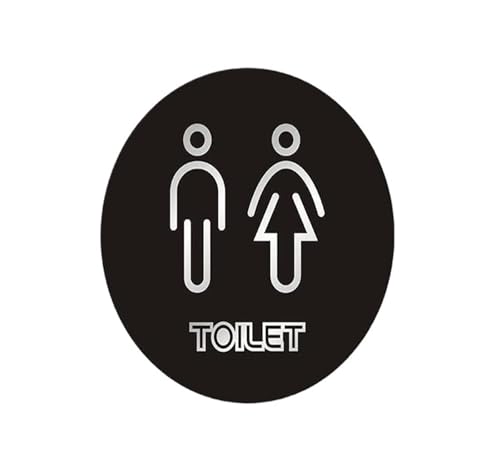 WC Schild Toilettentürschild, Tellerhalter, Badezimmer-Wandschilder, kreative Persönlichkeit, öffentliche Toilette, Männer und Frauen, runde Beschilderung(Color 01) von GIJMZY