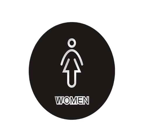 WC Schild Toilettentürschild, Tellerhalter, Badezimmer-Wandschilder, kreative Persönlichkeit, öffentliche Toilette, Männer und Frauen, runde Beschilderung(Color 03) von GIJMZY