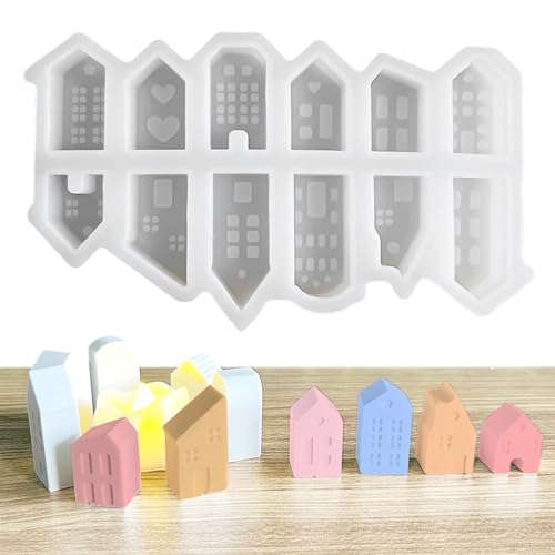 12 Stück Kerzenformen, Kerzenformen zur Kerzenherstellung, Silikon-Kerzenformen, Weihnachts-Silikonform, DIY-Kerzenformen für Weihnachtsparty-Dekoration, handgefertigtes Geschenk von GIKPAX