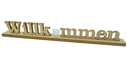 GILDE Deko XXL-Wort Willkommen mit Herz, Holz Natur, 47x6x4cm, Buchstaben Schriftzug Welcome GILDE Deko XXL-Wort Willkommen mit Herz, Holz Natur, 47x6x4cm, Buchstaben Schriftzug Welcome von GILDE Deko