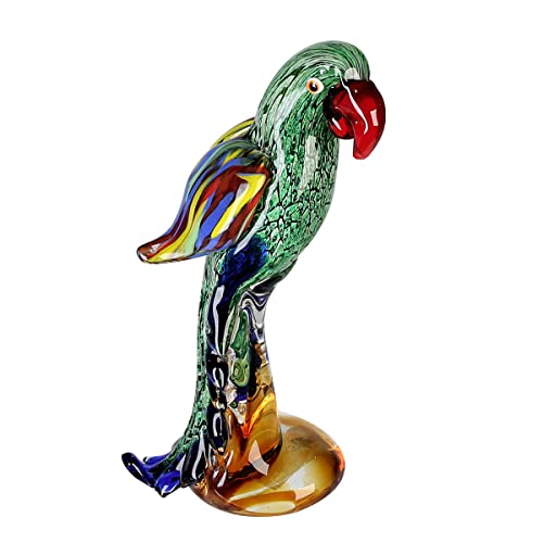 Casablanca - Skulptur, Dekofigur - Papagei - Glas - grün/rot/blau - Höhe 28 cm von GILDE GLAS art