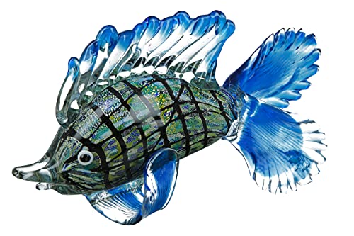 GILDE GLAS art Deko Figur Fisch Rainbow - mundgeblasen - Dekoration Wohnzimmer Bad Gäste WC - jedes Teil EIN Unikat - Breite ca. 28 cm von GILDE GLAS art
