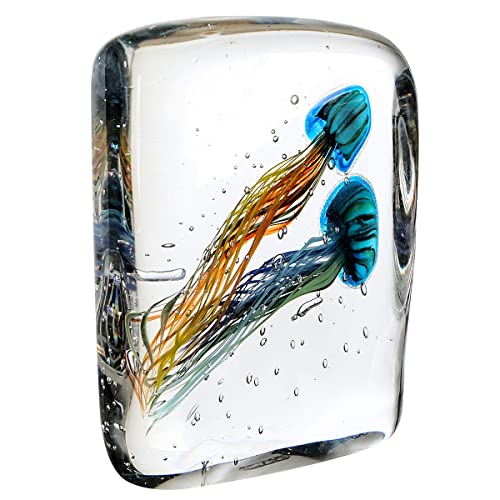 GILDE GLAS art Deko Skulptur Kunst aus Glas - Funny Medusa 2" - Geschenk für Frauen Geburtstag Valentinstag - Farbe: Mehrfarbig - Höhe 22 cm von GILDE GLAS art