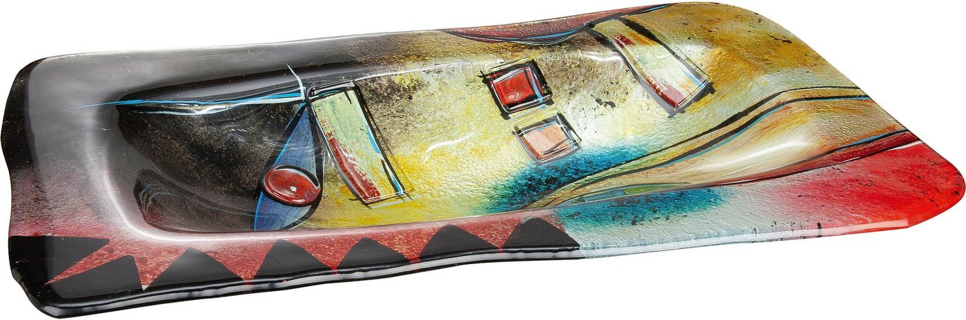 GILDE GLAS art Dekoschale Confuso 2 (1 St), handbemalt mit Fusingglas-Elementen von GILDE GLAS art