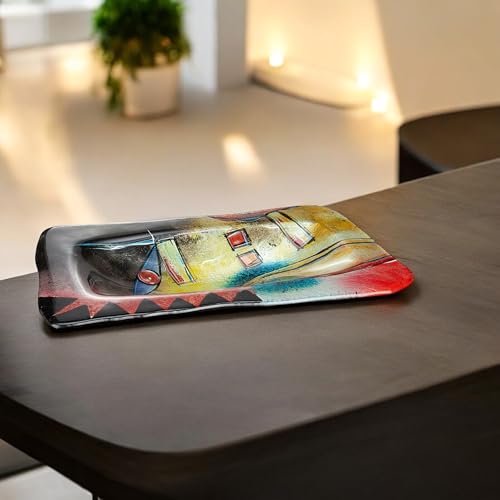 GILDE GLAS art Schale - Geschenke für Frauen - Deko Wohnzimmer 50 x 32 cm von GILDE GLAS art