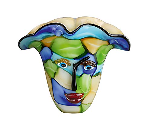 GILDE GLAS art Vase Gesicht - Face - aus Glas - Kunst handgefertigt H 29 cm von GILDE GLAS art
