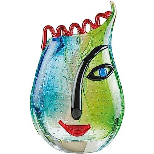 GILDE GLAS art Vase Gesicht - Skulptur und Dekoobjekt handgefertigt - H 28 cm von GILDE GLAS art