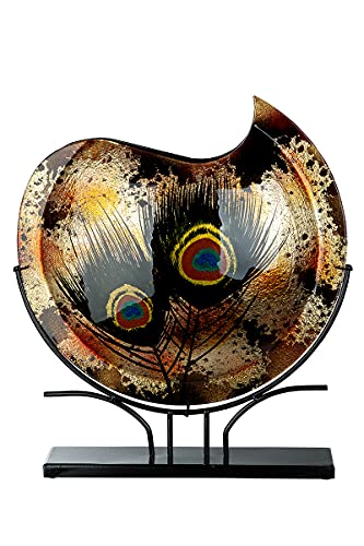 GILDE GLAS art Vase auf Ständer - Geschenke für Frauen - Deko - handbemalt 52 cm von GILDE GLAS art